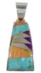 Multicolor Turquoise Jewelry Sterling Silver Slide Pendant RS39492